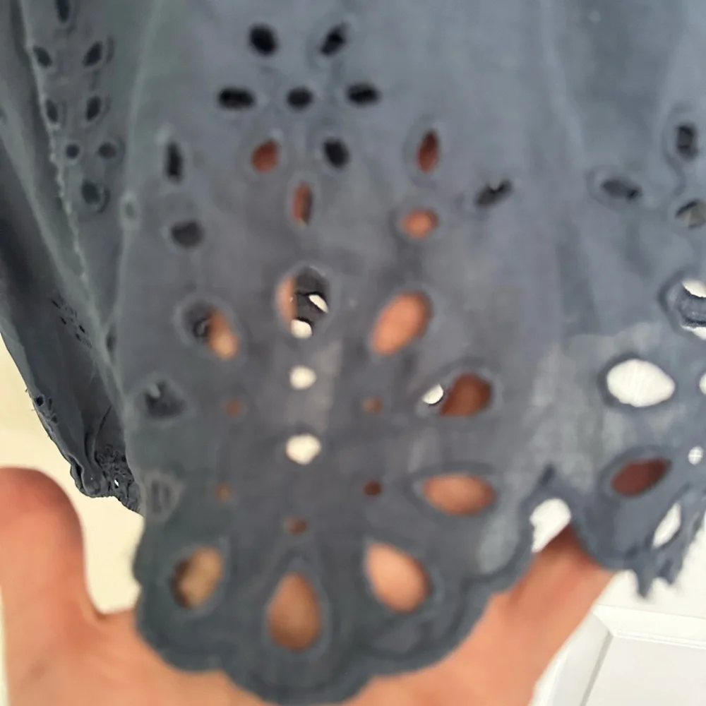 American Eagle Outfitters Navy Eyelet Blouse